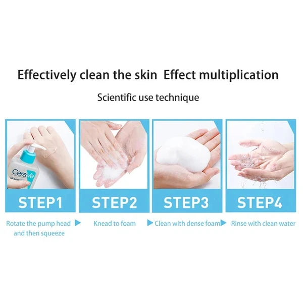 CeraVe SA Smoothing Cleanser – Salicylic Acid Face Wash with Ceramides
