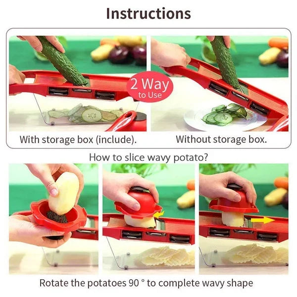 10-in-1 Mandoline Slicer โ Multifunctional Vegetable Cutter & Grater