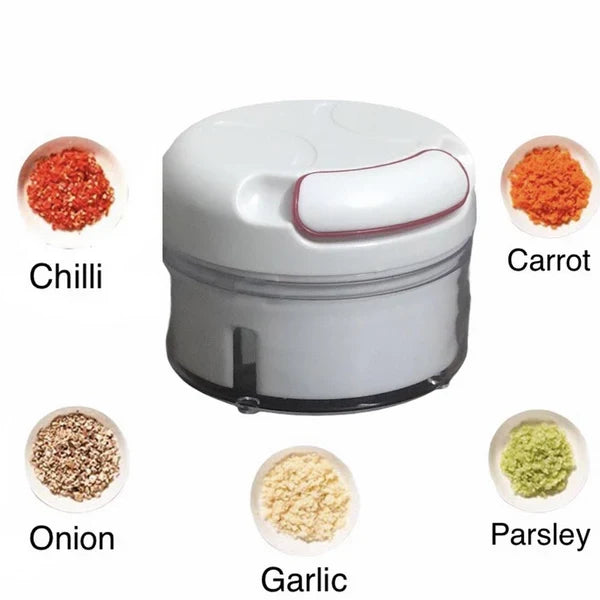 Mini Speedy Chopper – Manual Hand Pull Garlic & Vegetable Slicer