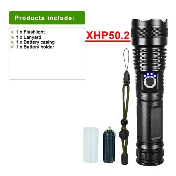 Original P90 Torch | 2 Kilometer Range High-Power LED Flashlight | Imported